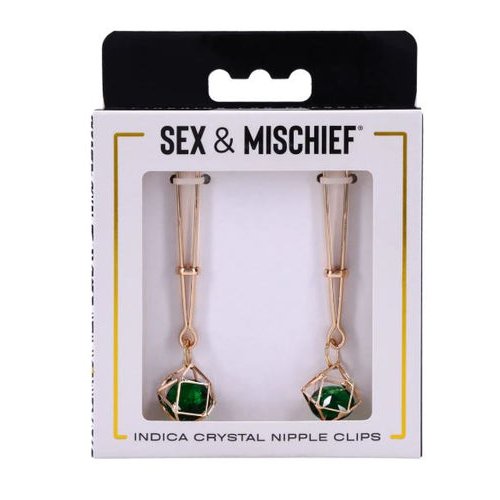 SEX & MISCHIEF INDICA CRYSTAL NIPPLE CLIPS - SS10218