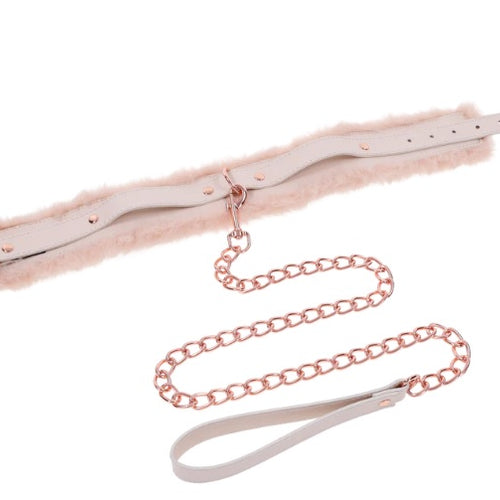 PEACHES N CREAME FUR COLLAR & LEASH - SS09962