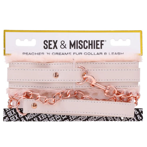 PEACHES N CREAME FUR COLLAR & LEASH - SS09962