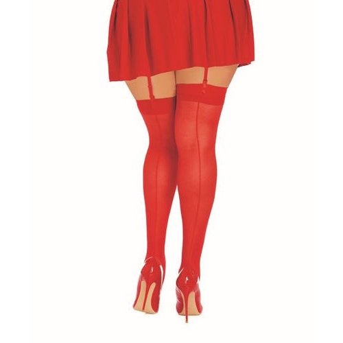 SHEER THIGH HIGH RED Q/S - DG0007XRD