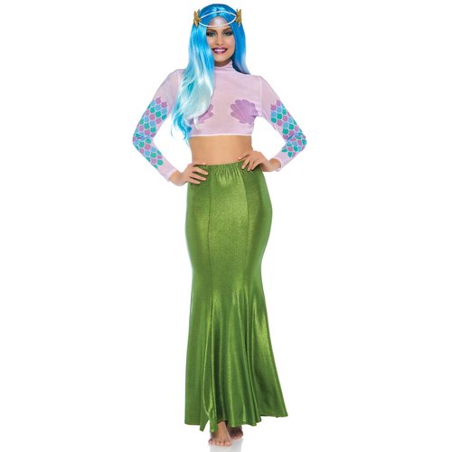 Shimmer Spandex Mermaid Costume Maxi Skirt - 86771     05306