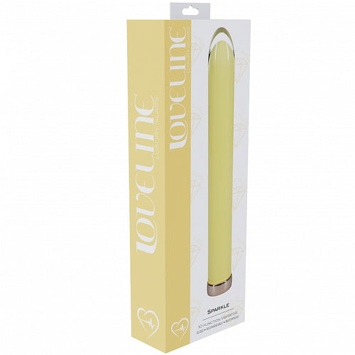 LOVELINE SPARKLE 6.3 VIBRATOR GLASS YELLOW " - SHTLOVU092YEL