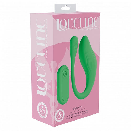 LOVELINE VELVET G-SPOT VIBRATING GREEN - SHTLOVU080GRN