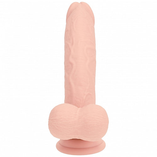 REALROCK RECHARGEABLE DUAL LAYERED VIBRATING CURVED 8IN W/BALLS - SHTREA214FLE