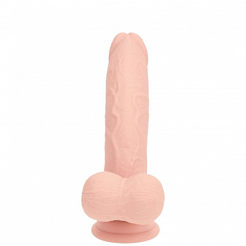REALROCK RECHARGEABLE DUAL LAYERED VIBRATING CURVED 7IN W/BALLS - SHTREA213FLE