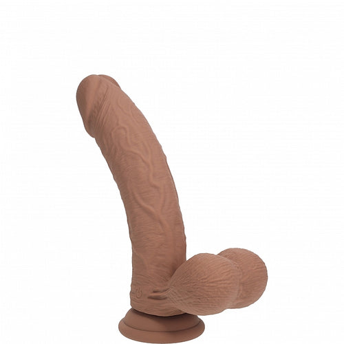 REALROCK RECHARGEABLE DUAL LAYERED VIBRATING CURVED 6IN W/BALLS TAN - SHTREA212TAN