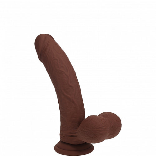 REALROCK RECHARGEABLE DUAL LAYERED VIBRATING CURVED 6IN W/BALLS BROWN - SHTREA212BRN