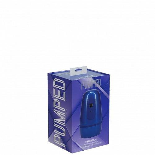 PUMPED VIBROBATOR MASTURBATOR SUCTION METALLIC BLUE - SHTPMP068MBL