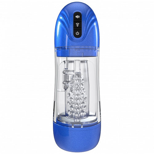 PUMPED SONICPULL MASTURBATOR SUCTION VIBRATION METALLIC BLUE - SHTPMP066MBL