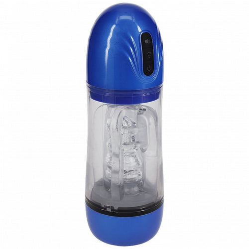 PUMPED SONICPULL MASTURBATOR SUCTION VIBRATION METALLIC BLUE - SHTPMP066MBL