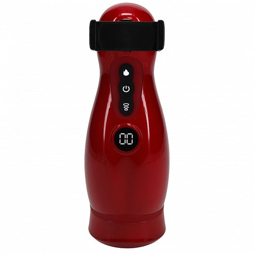 PUMPED VIRTUO MASTURBATOR SUCTION VIBRATION PHONE ATTACHMENT METALLIC RED - SHTPMP065MRD