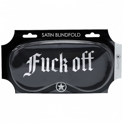 OUCH FUCK OFF PRINTED MASK SATIN BLACK - SHTOU1066BLK