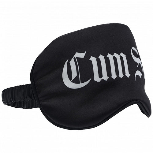 OUCH CUM SLUT PRINTED MASK SATIN BLACK - SHTOU1065BLK