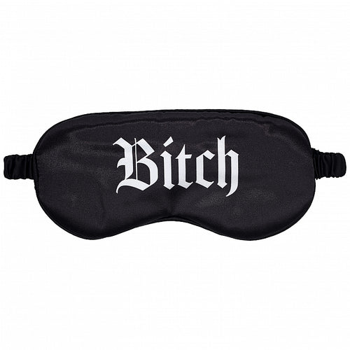 OUCH BITCH PRINTED MASK SATIN BLACK - SHTOU1064BLK