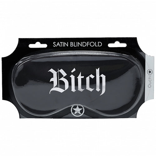 OUCH BITCH PRINTED MASK SATIN BLACK - SHTOU1064BLK