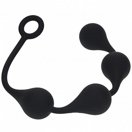 LEVELZ WATERDROP SILICONE ANAL BALLS L 40MM BLACK - SHTLVL040005BLK