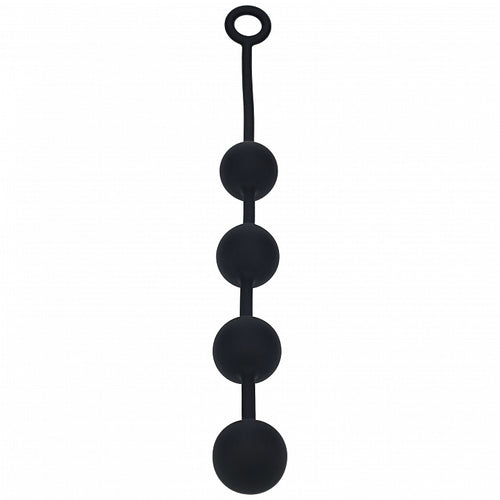 LEVELZ ROUND SILICONE ANAL BALLS XL 50MM BLACK - SHTLVL040004BLK