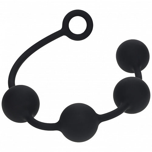 LEVELZ ROUND SILICONE ANAL BALLS XL 50MM BLACK - SHTLVL040004BLK