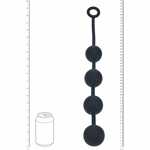 LEVELZ ROUND SILICONE ANAL BALLS XL 50MM BLACK - SHTLVL040004BLK
