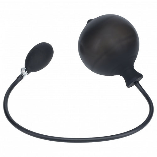 LEVELZ RIBBED INFLATABLE SILICONE ANAL PLUG BLACK - SHTLVL040001BLK