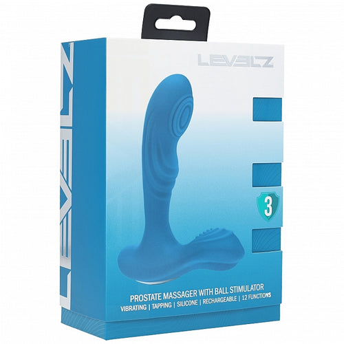 LEVELZ VIBRATING & TAPPING SILICONE PROSTATE MASSAGER W/ BALL STIMULATOR TEAL - SHTLVL030037TEA