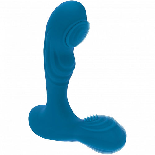 LEVELZ VIBRATING & TAPPING SILICONE PROSTATE MASSAGER W/ BALL STIMULATOR TEAL - SHTLVL030037TEA
