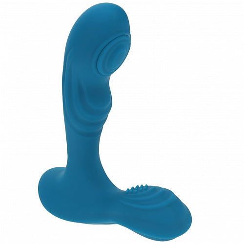 LEVELZ VIBRATING & TAPPING SILICONE PROSTATE MASSAGER W/ BALL STIMULATOR TEAL - SHTLVL030037TEA