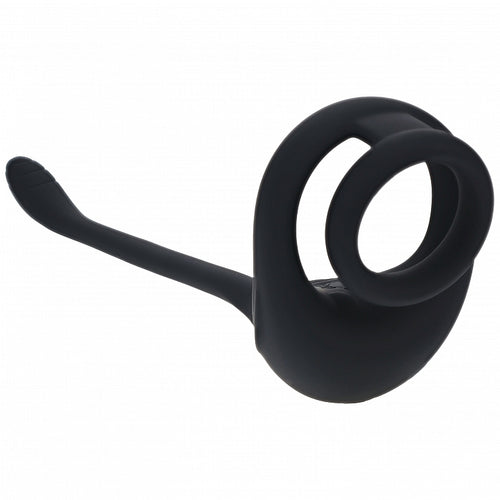 LEVELZ DUAL MOTOR SILICONE COCK RING W/ PROSTATE STIMULAT BLACK - SHTLVL030035BLK