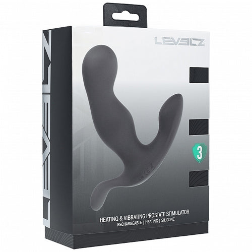 LEVELZ HEATING & VIBRATING SILICONE PROSTATE STIMULATOR BLACK - SHTLVL030025BLK