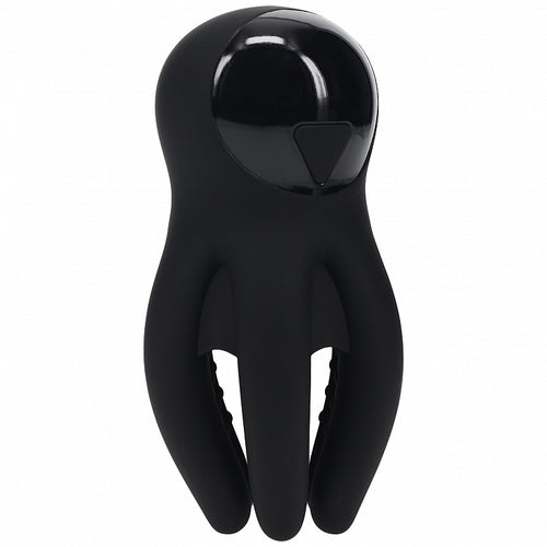 LEVELZ DIGITAL VIBRATING SILICONE PENIS HEAD STIMULATOR W/ TENTACLES BLACK - SHTLVL030022BLK