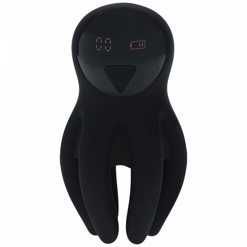 LEVELZ DIGITAL VIBRATING SILICONE PENIS HEAD STIMULATOR W/ TENTACLES BLACK - SHTLVL030022BLK