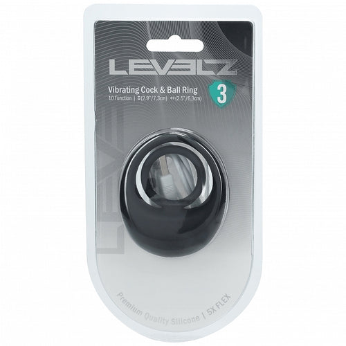 LEVELZ VIBRATING LIQUID COCK & BALL RING BLACK - SHTLVL030004BLK