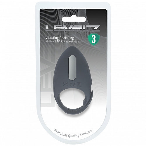 LEVELZ ADJUSTABLE VIBRATING COCK RING BLK - SHTLVL030001BLK