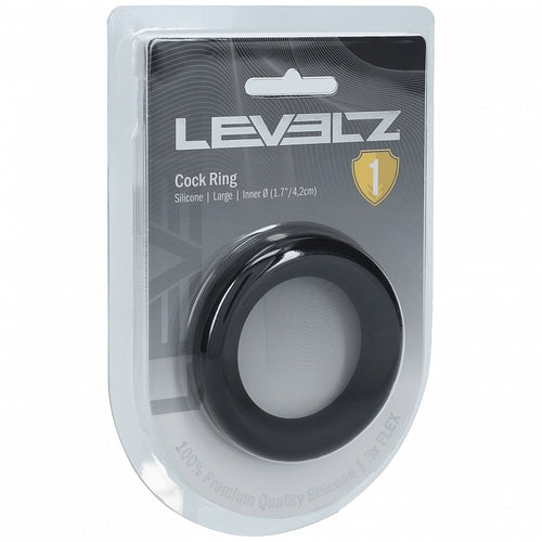LEVELZ LIQUID SILICONE COCK RING L BLACK - SHTLVL010005BLK