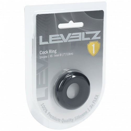 LEVELZ SOLID SILICONE COCK RING - SHTLVL010002BLK