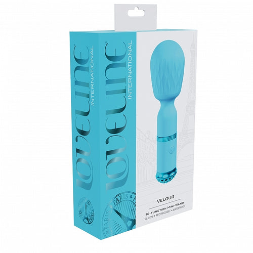 LOVELINE VELOUR MINI WAND BLUE - SHTLOVU060BLU