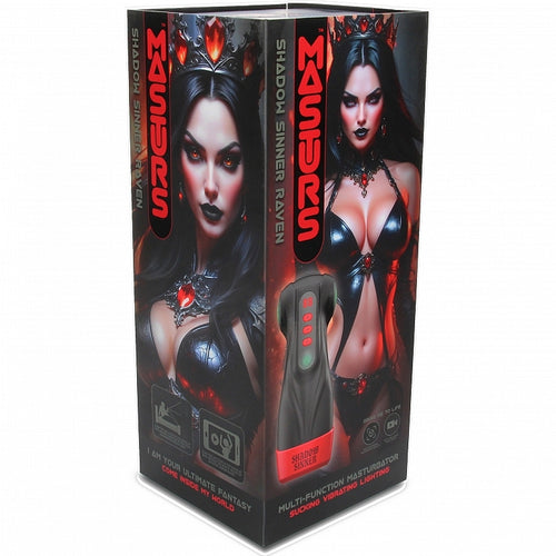 MASTURS RAVEN SHADOW SINNER MULTI FUNCTION MASTURBATOR - SHTMAS002BLK