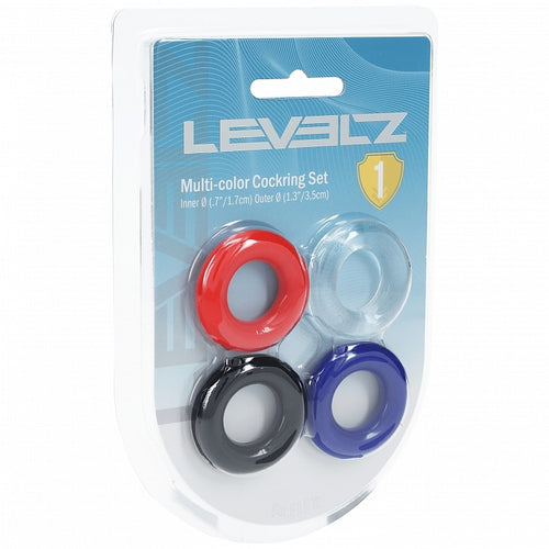 LEVELZ MULTICOLOR COCK RING SET 4 - SHTLVL010001MUL