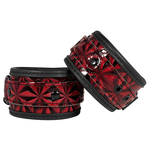 OUCH! LUXURY HAND CUFFS BURGUNDY - SHTOU341BUR
