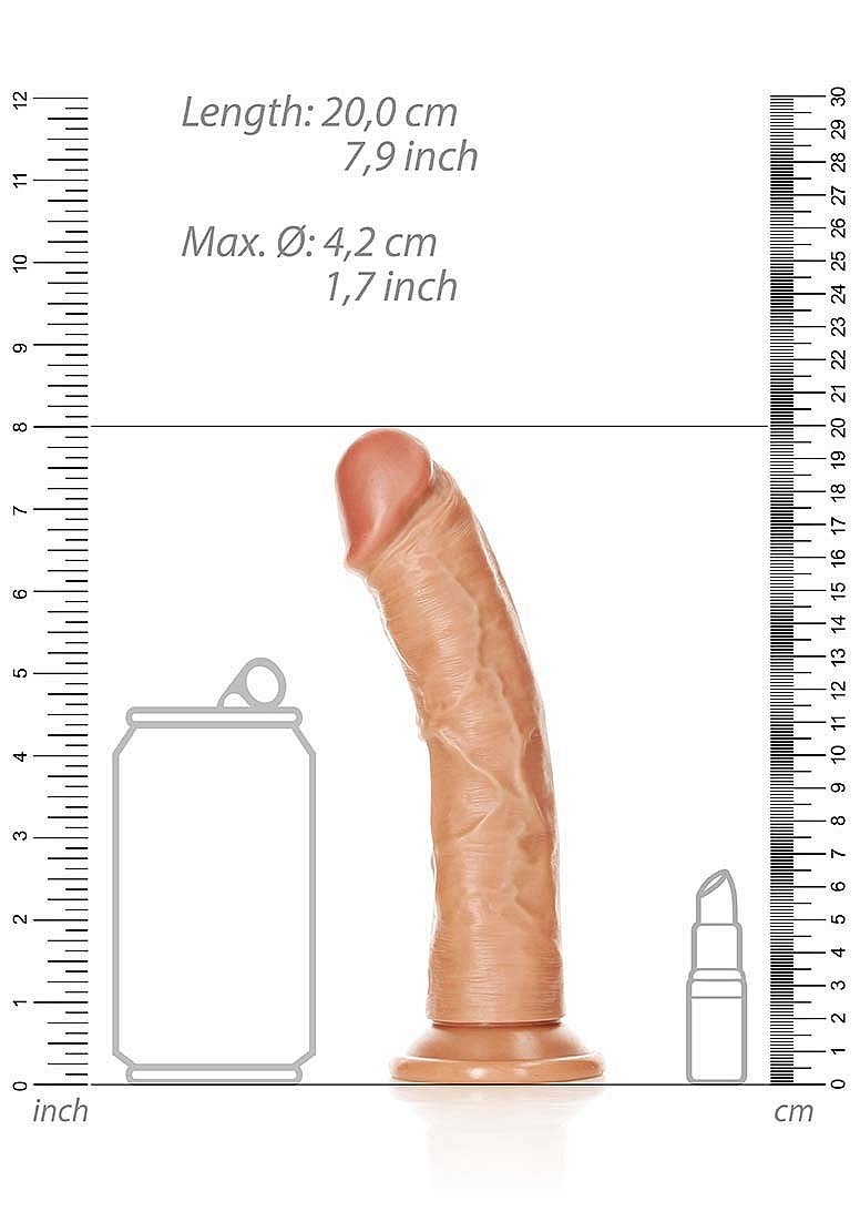 REALROCK 7IN REALISTIC DILDO CURVED TAN - SHTREA117TAN