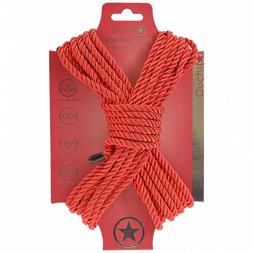 OUCH! BONDAGE ROPE 10 METERS RED - SHTOU1058RED