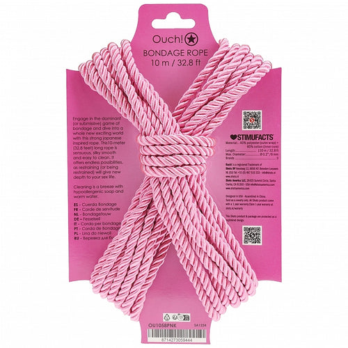 OUCH! BONDAGE ROPE 10 METERS PINK - SHTOU1058PNK