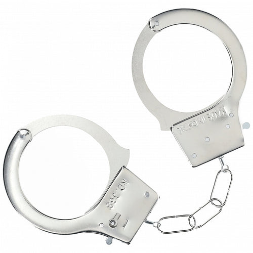 OUCH! CLASSIC METAL HANDCUFFS SILVER - SHTOU1048SIL