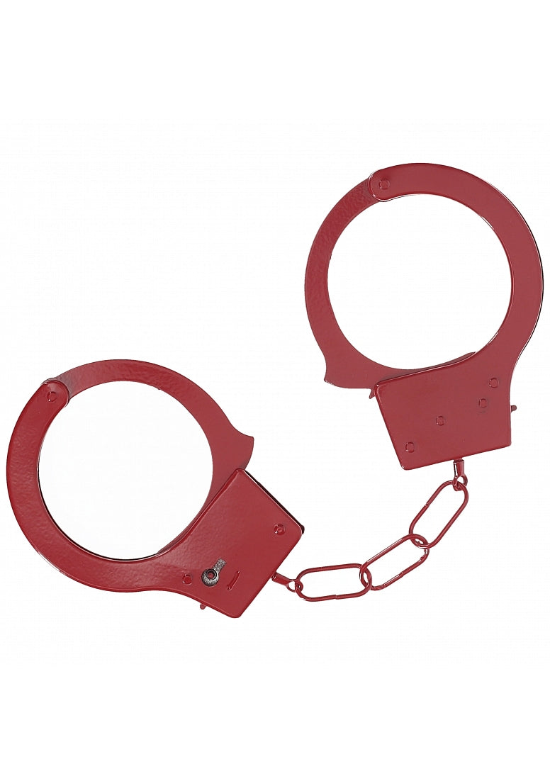 OUCH! CLASSIC METAL HANDCUFFS RED - SHTOU1048RED