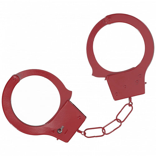 OUCH! CLASSIC METAL HANDCUFFS RED - SHTOU1048RED