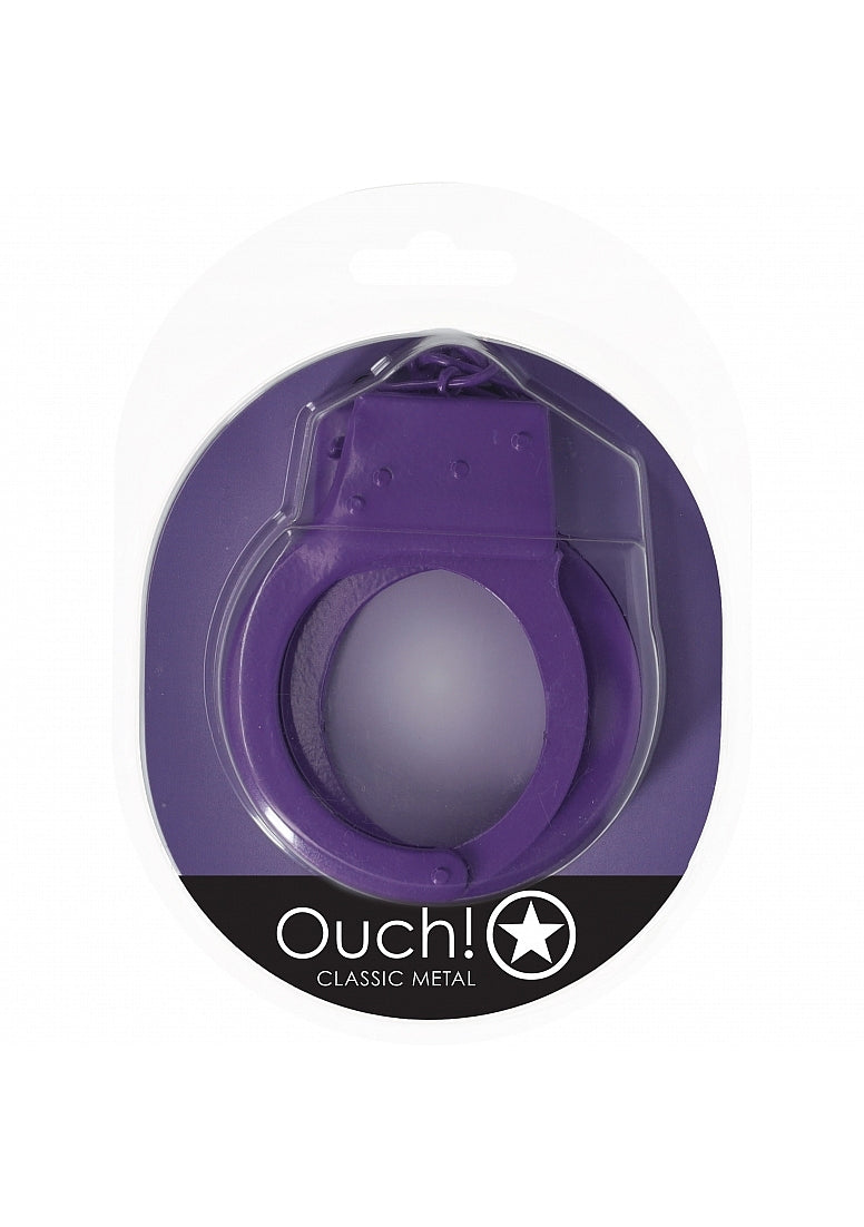 OUCH! CLASSIC METAL HANDCUFFS PURPLE - SHTOU1048PUR