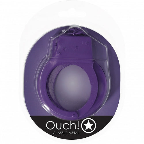 OUCH! CLASSIC METAL HANDCUFFS PURPLE - SHTOU1048PUR