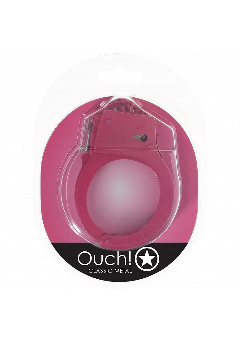 OUCH! CLASSIC METAL HANDCUFFS PINK - SHTOU1048PNK