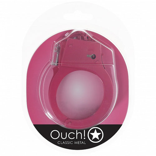 OUCH! CLASSIC METAL HANDCUFFS PINK - SHTOU1048PNK