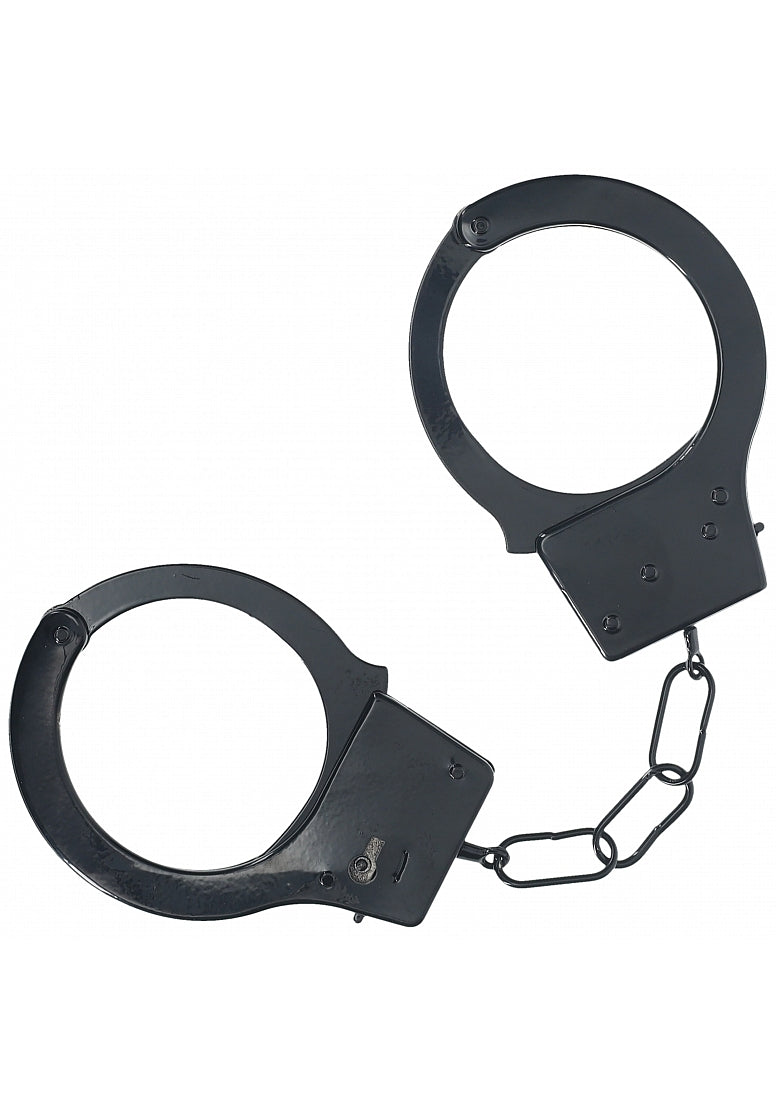 OUCH! CLASSIC METAL HANDCUFFS BLACK - SHTOU1048BLK